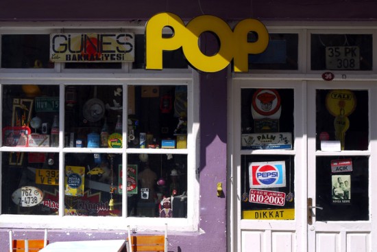 Alaçatı, pop store window, august 2014 Alaçatı, pop store window