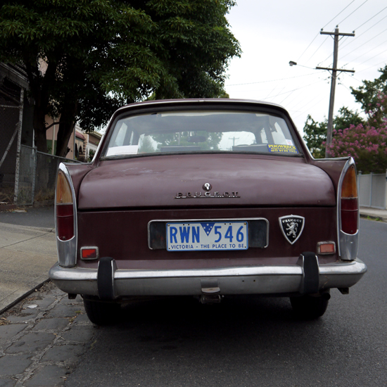 Melbourne, Coburg, old Peugeot car, mar. 2014 Melbourne, Coburg, old Peugeot car
