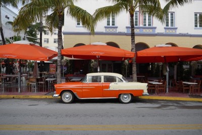 Miami, South Beach, Orange old car, nov. 2013 Miami, South Beach, Orange old car