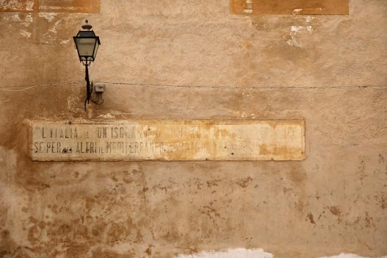 Palermo, Monreale, wall with street light, oct. 2015 Palermo, Monreale, wall with street light